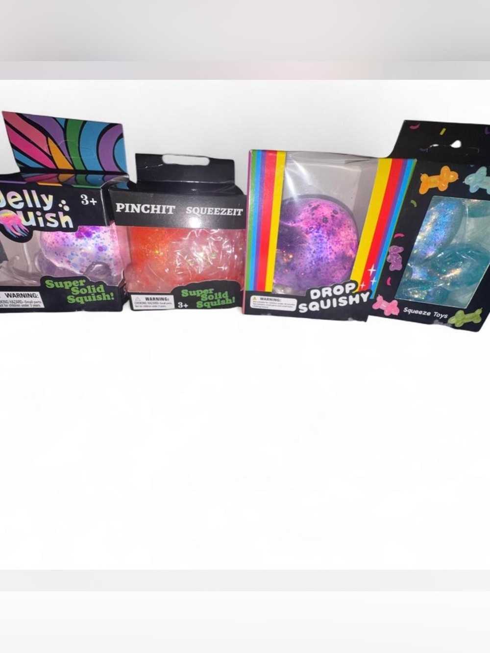 4 popular sugar filled squishy toys bundle-New in boxes